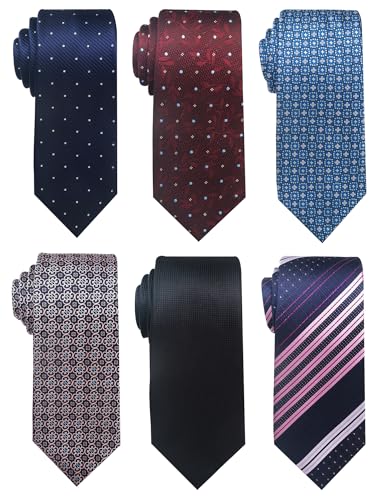 Image of Passabin Tie For Men Necktie Woven Jacquard Neck Ties Set 6 PCS