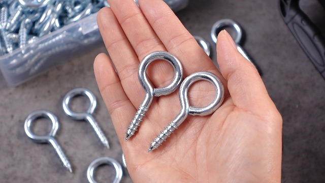 Image of Hicarer 100 Pack 2.2 Inch Zinc Plated Carbon Steel Eye Bolt, M6 Thread Heavy Duty Screw Hook, Self Tapping Screw for Wood, Galvanized Ring Bolt for Indoor Outdoor Use