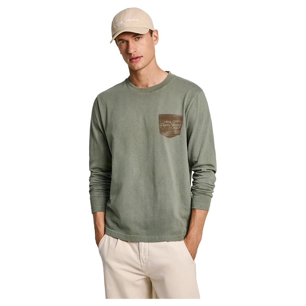 Pepe Jeans Men's Sidney Tee, T-Shirt, Green, M