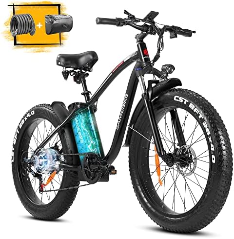 SAMEBIKE 750W Electric Bike 4.0 Fat Tire Bike with 48V/15AH Battery, Electric Bike for Adults with 3A Fast Charger, Suspension Fork, Shimano 7 Speed Electric Mountain Bike & Mechanical Disc Brake