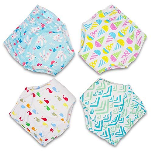MooMoo Baby Cotton Training Pants 10 Pack Padded Toddler Potty Training Underwear for Boys and Girls-12M-10T Pink