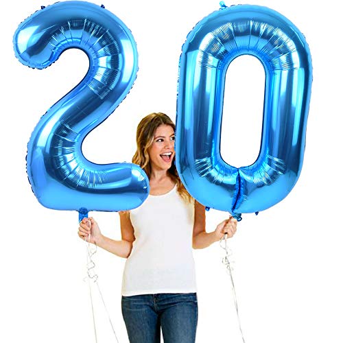 Image of TONIFUL 40 Inch Blue Number 10 Balloon Large Foil 10th Birthday Decorations | Blue 10 Balloon Number 10 for Milestone Ten Birthday Party 10th Anniversary, Blue Birthday Decor for Men Women Boys Girls