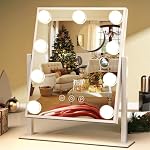 ZL ZELing Vanity Mirror with Lights,Makeup Mirror with Lights,10X Magnification,Light up Mirror with Smart Touch 3 Colors Dimmable,Mirror with Lights with 360° Rotation