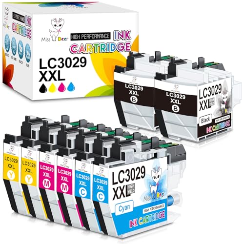 Image of Miss Deer LC3029XXL Ink Cartridges High Yield 2BK 2C 2M 2Y | Compatible for Brother LC3029 LC3029XXL Work for MFC-J5830DW MFC-J5830DWXL MFC-J5930DW MFC-J6535DW MFC-J6535DWXL MFC-J6935DW