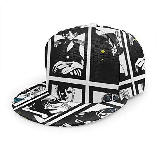 WXPENG Anime One Piece Monkey D Luffy Tony Nami Baseball Cap,Men Solid Flat Bill Adjustable Snapback Hats Unisex,Perfect for Running Workouts and Outdoor Activities Black