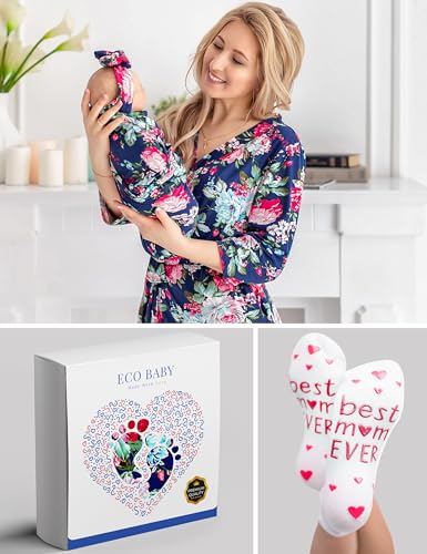 Image of Mommy and Me Robe and Swaddle Set | Maternity Robe Matching Baby Girl, Boy