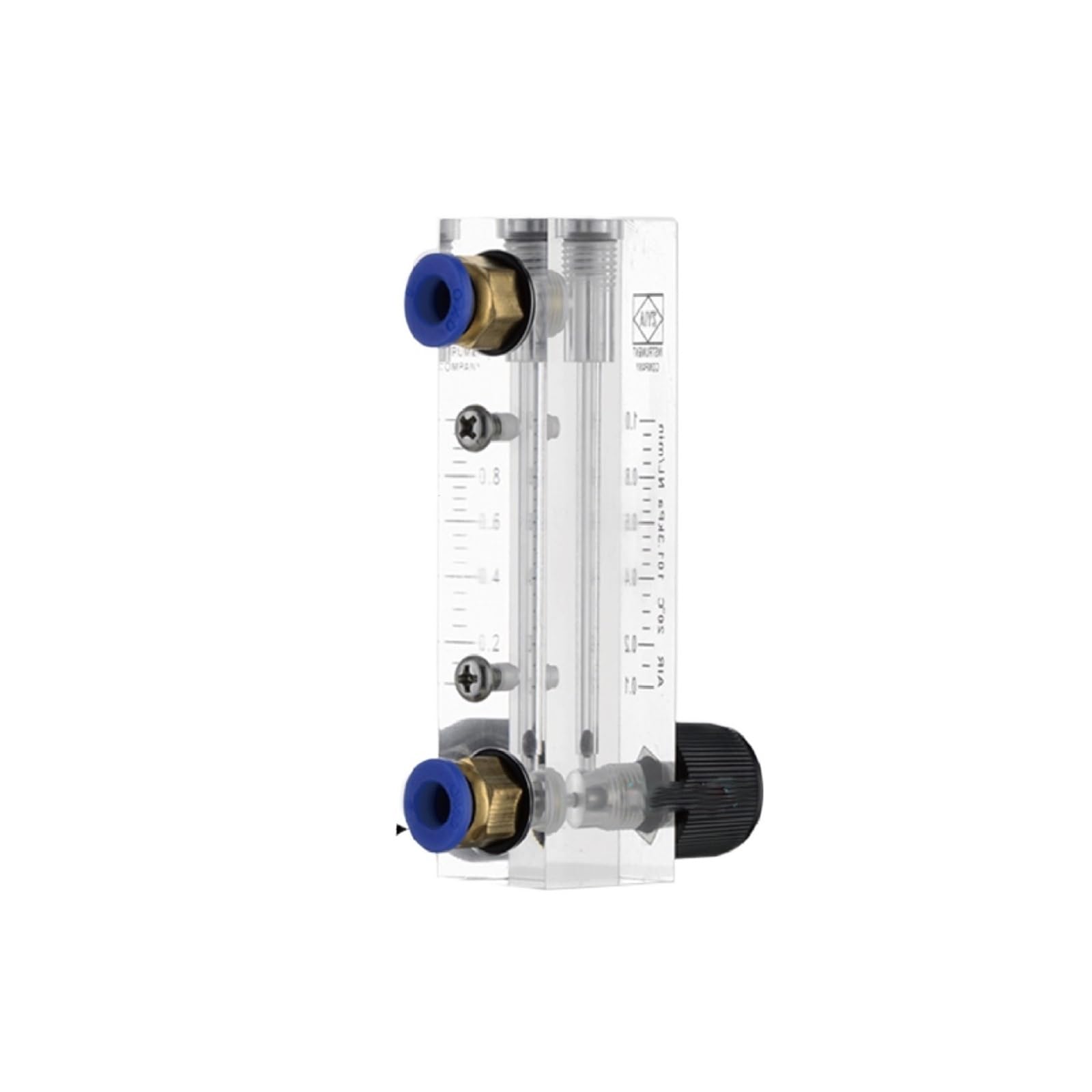 Caudalímetro acrílico LZM-4T, rotámetro de gas con montaje en panel y válvula control, 0,05-12 LPM (1-4 LPM)(0.2 2LPM)