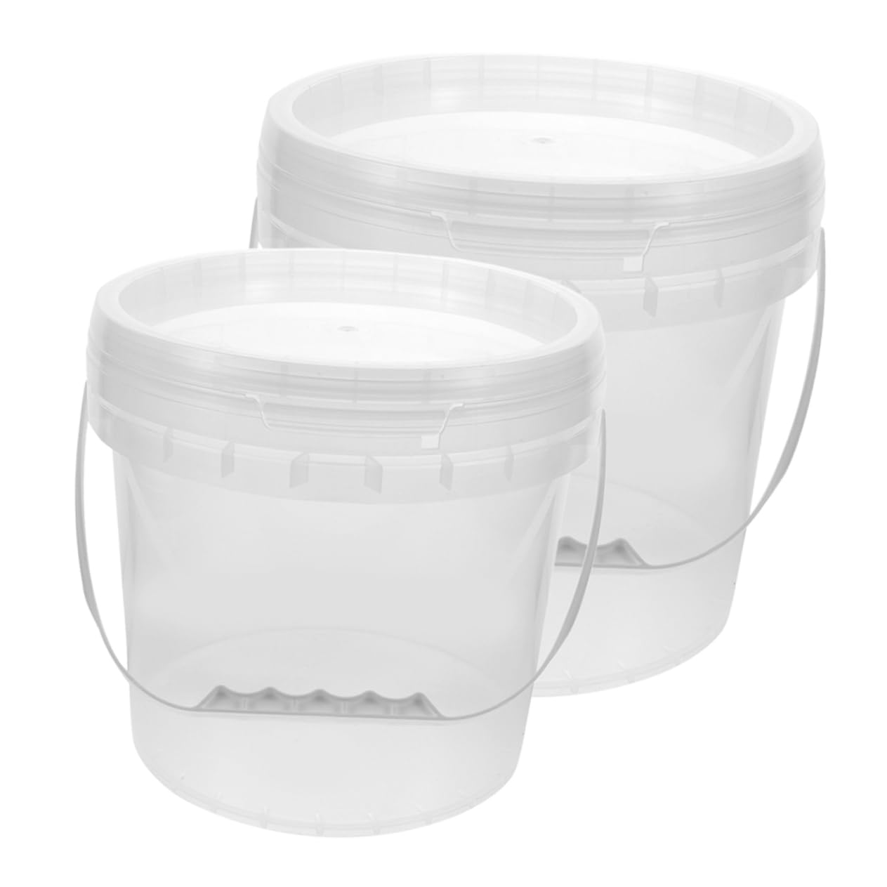 2piezas Cubo De Pintura De Plástico Transparente Cubo De Almacenamiento con Tapa para Pintura Al Óleo De para Pintar