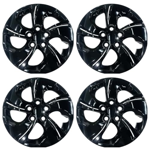 4-Pack Hubcaps Fit for 2006-2011 Honda Civic; Wheel Rim Covers Compatible with 2013-2015 Honda Civic 15 Steel Wheel (Glossy Black)