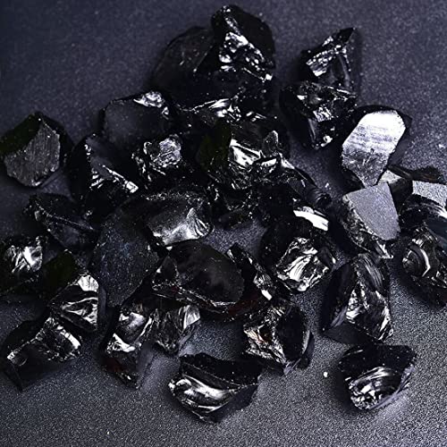 Image of Erliway Black Obsidian Raw Crystal Stone Large 1.25-2.0 inch Healing Crystals