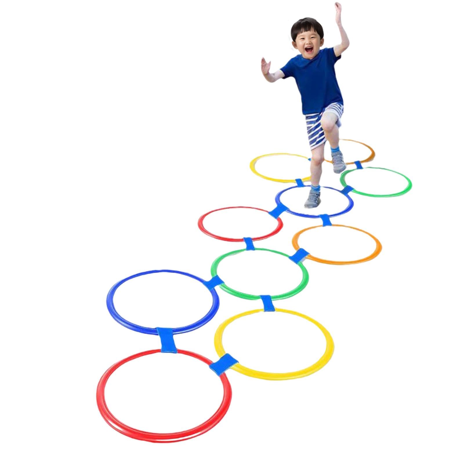 MagiDeal 10 piezas de aros de rayuela, juego de lanzamiento de pufs divertido para niños y niñas, entrenamiento de agilidad creativo, juego de salto de aros de, 48cm