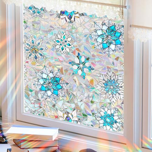 Película para ventana Snowflake de 17.7 x 43.3 pulgadas miniatura 1