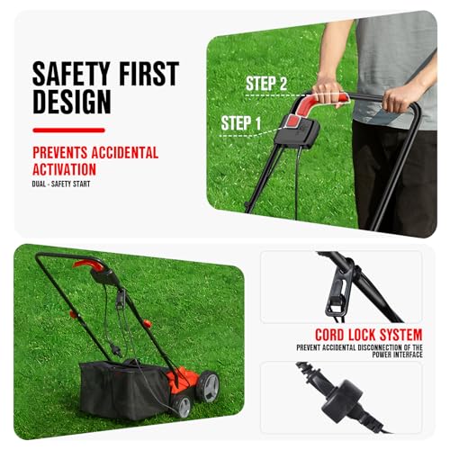 EWORK Electric Dethatcher and Scarifier 22-Inch 12 Amp 2-in-1 Lawn Dethatcher and Aerator with Collection Bag, Blade Replacement Without Tool, 5-Position Depth Adjustment for Gardening Care by EWORK - Image 8