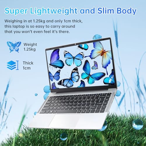 Image of BINTEC 14 inch Ultrabook Laptop, 8 GB RAM 128 GB ROM SSD, 1920 x 1080 Pixels, Celeron J4105 (up to 2.5 GHz), Dual WiFi, 2xUSB 3.0