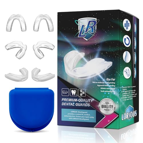 Image of Moldable Mouthguards Pack of 6 in 3 Different Sizes- Customizable, Moldable, Trimmable Dental Night Guard for Teeth Grinding, Clenching, Athletic Sports, and Whitening Tray
