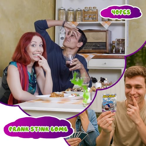 KOQAIIZ 40 Stück Stinkbomben, Extrem Stinkend Furzbomben, Fart Bomb, Stinkbomben Glasampullen Extrem, Streich Witzspielzeug, Noisemaker Spielzeug