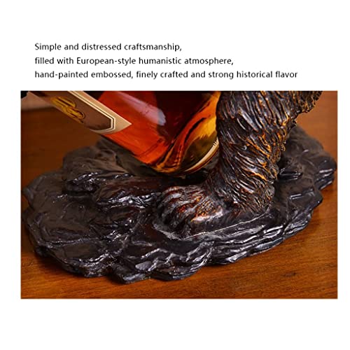 Soporte de vino con oso de resina para botellas miniatura 4