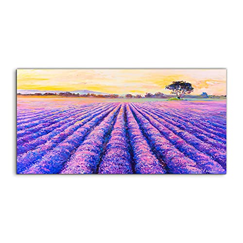 Tableau en verre Coloray Lavender abstraction pour une ambiance zen à la maison