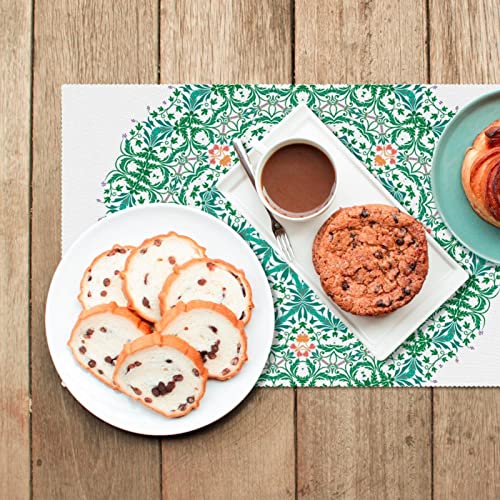 Sets de table mandala vert pour protéger la table des plats chauds - 7