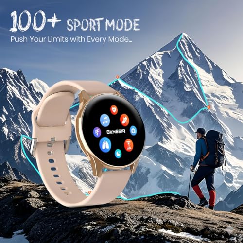 Image of GameSir Active 2 Smartwatch for Men & Women with 1.39 inch HD Round Display, Bluetooth Calling, Heart Rate & SPO₂ Monitor, 100+ Sports Modes, IP67, Long Battery Life for Android & iOS (Pink)