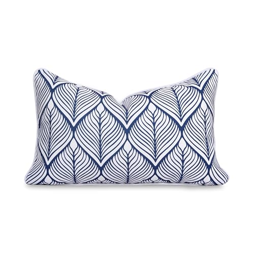 Hofdeco Premium Coastal Patio Indoor Outdoor Lumbar Pillow Cover Only,