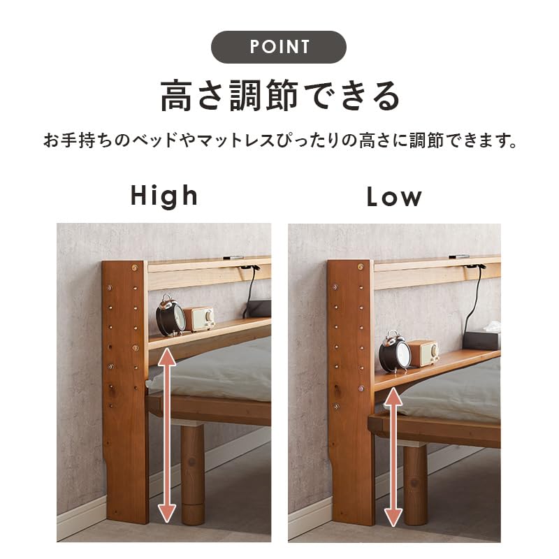 Amazon｜torobi ヘッドボード ベッドサイド 収納ボード 【幅140 奥行12