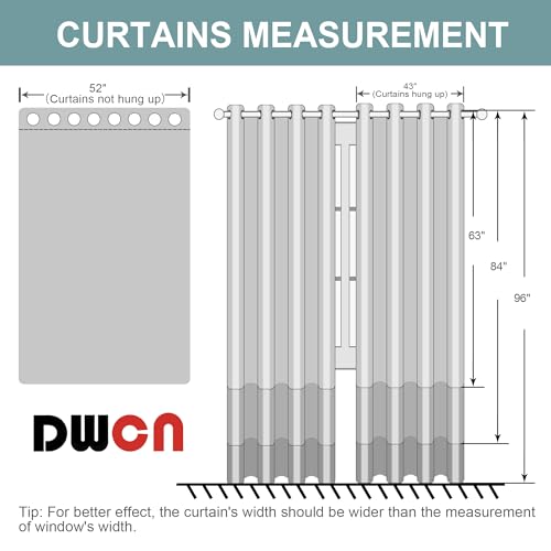Image of DWCN Room Darkening Curtains for Bedroom 52 x 54 Inch 2 Panels Pure White