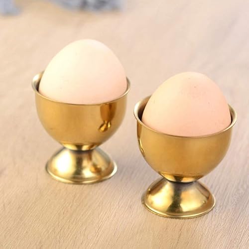 Miniatura 5 de Cabilock Bandeja de huevos de acero inoxidable para huevos hervidos, soporte para tazas de huevo, apto para lavavajillas, 6 uds