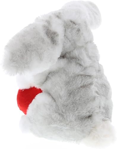 Miniatura 3 de DolliBu I Love You - Conejo gris de peluche de San Valentín, lindo animal de peluche suave con corazón rojo, regalo para el día de San Valentín,