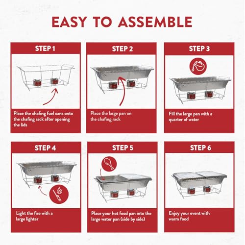 image for ALPHA LIVING Large Full Size 33-Pcs Disposable Chaffing Buffet with-Co