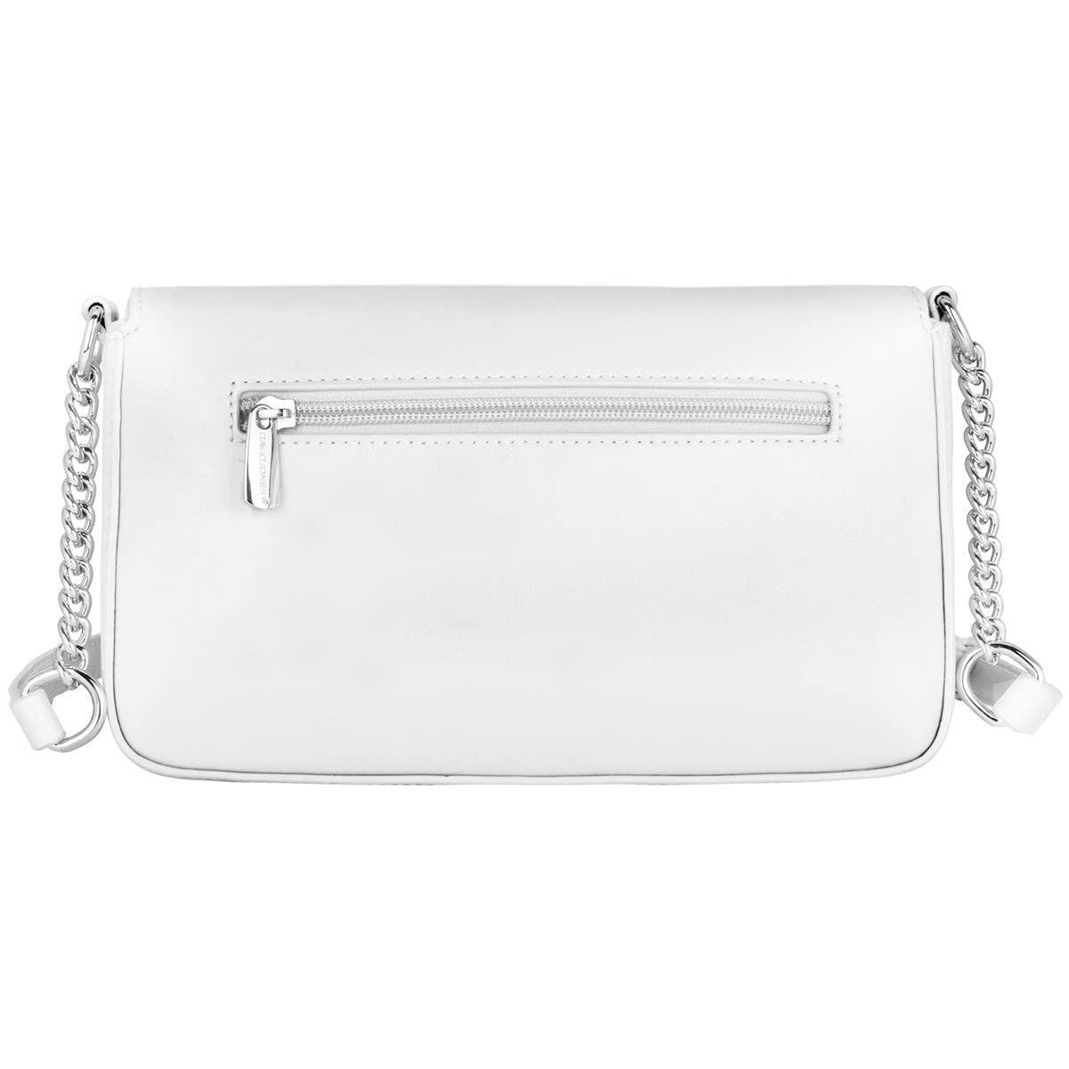 David Jones - Bolso Bandolera Mujer - Bolso de Mano Hombro Pequeño Cadena - Mensajero Cruzado PU Piel Cuero - Crossbody Bag Embrague Billetera Tarjeta Teléfono - Noche Shopping Ciudad - Blanco