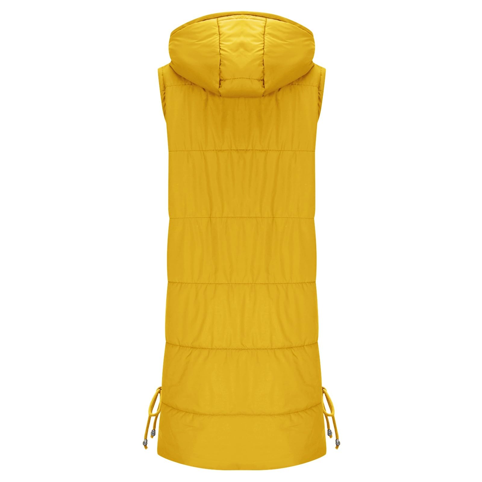 Chaleco de invierno para mujer, cálido, acolchado, largo, con capucha, sin mangas, ligero, acogedor, acolchado, calentador de cuerpo, casual, con cremallera, cómodo, ropa exterior de transición