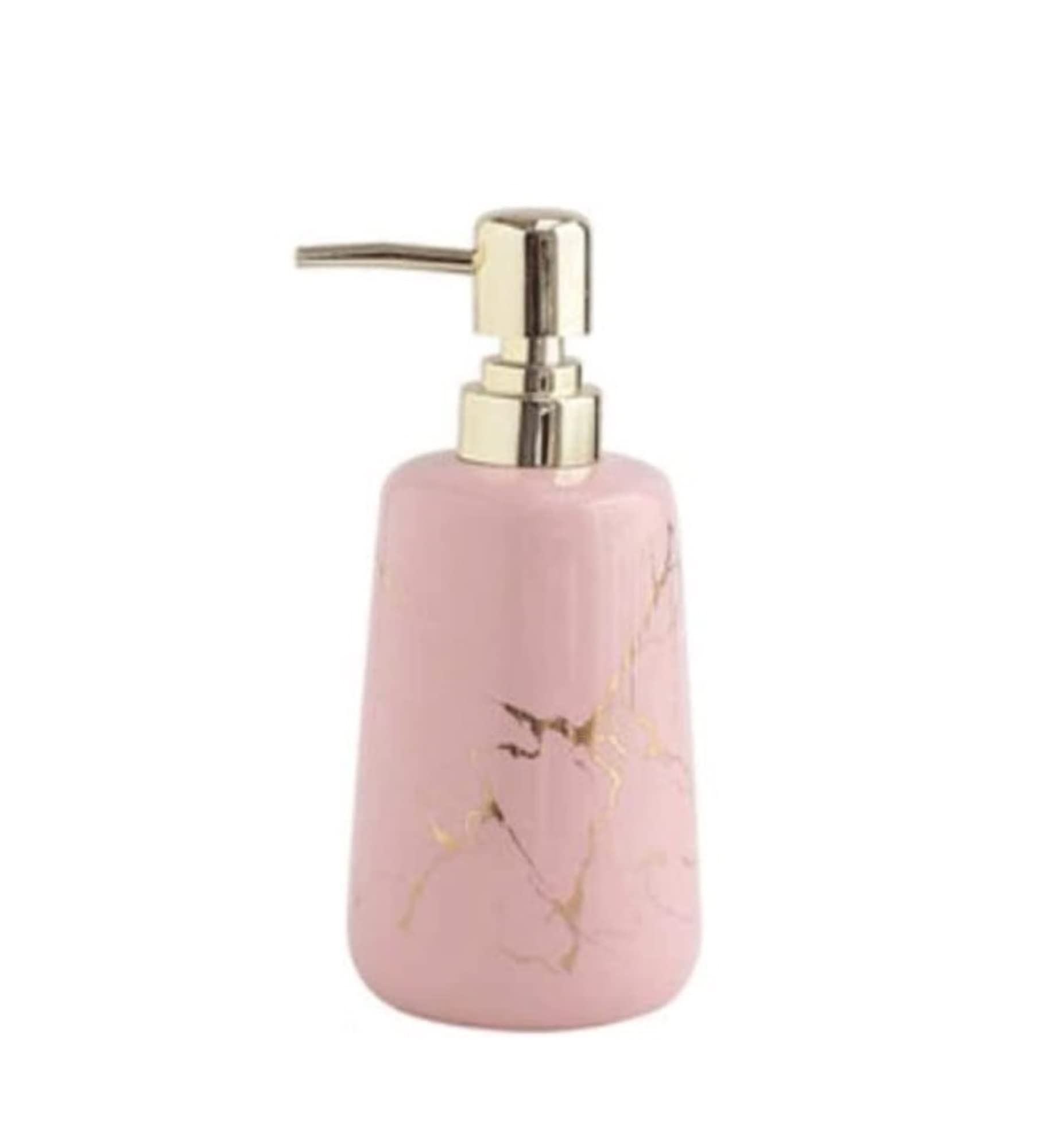 soap dispenser， Soap Dispensers Marble Dispenser, Desktop Hand Sanitizer Pump Bottle Lotion Container Refillable Liquid(Pink,L)