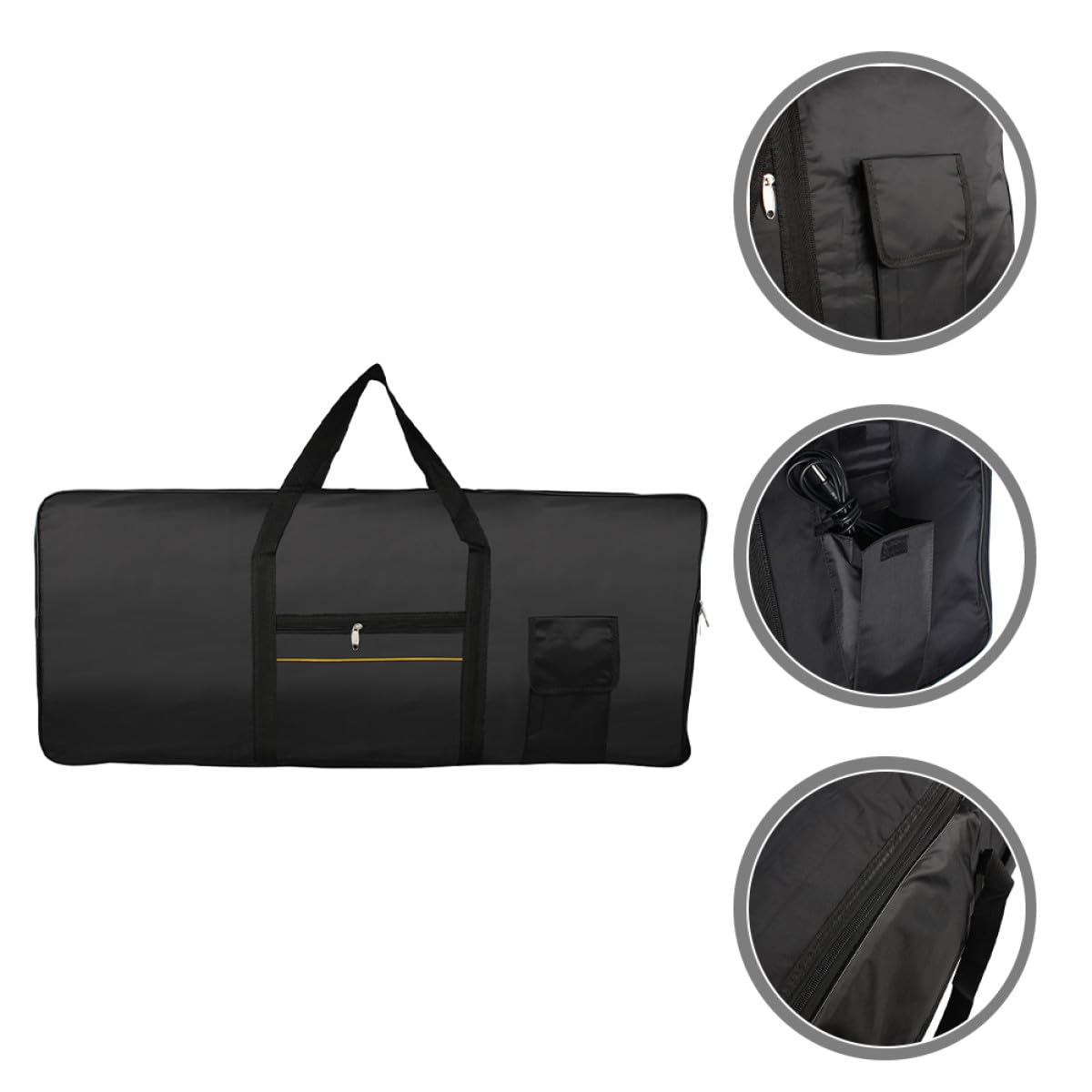 Borsa per Tastiera Elettronica Comoda Tracolla Oxford Nera 61 Tasti Design Moderno e Resistente Utilizzo a Mano o Zaino