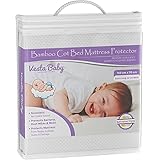 Vesta Baby Premium Kinderbett Matratzenschutz Geräuschlos wasserdichte Padabdeckung Spannbetttuch Natürlicher Bambus Leiser Topper für Säuglinge und Kleinkinder Kinderbett Babybett 140 x 70 cm
