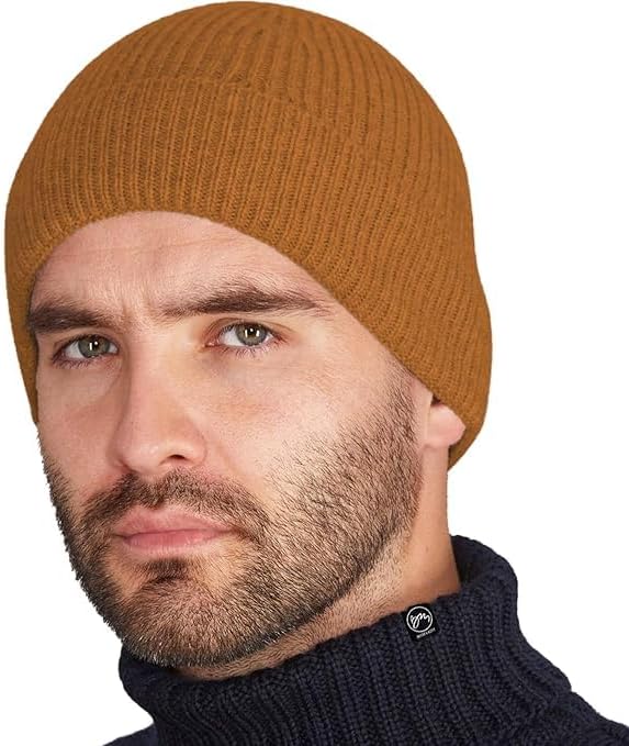 BISMAADH Fleece Lined Woolen Cuff Cap Beanie for Men & Women Warm Knit Winter Hat Stretchy Fit Soft