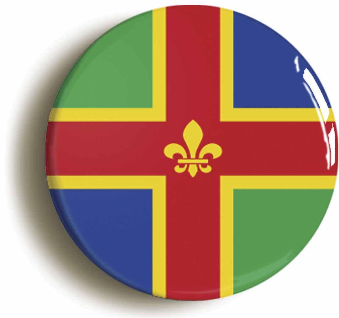 Lincolnshire County Flag Fridge Magnet (Circular 2inch / 50mm Diameter)