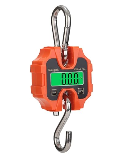 Báscula colgante digital portátil resistente para grúa de 551.2 lbs, 500 libras, 2 pilas AAA (no incluidas)
