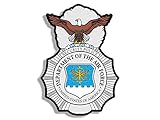 Air Force Security Police Logo Shaped Sticker (US U.S. Crest mp sp Insignia Vinyl Decal (3 x 4 inch) USAF Licensed