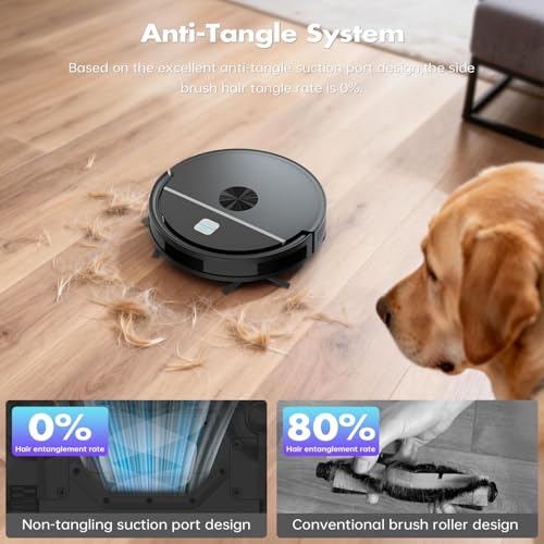 Image of ECOHOME Robot Vacuum and Mop Combo,3500Pa Powerful Suction, with Wi-Fi /App /Remote,2 in 1 Mopping Robot Vacuum Cleaner,Dustbin and Watertank, for Pet Hair,Hard Floors and Low Pile Carpet Black