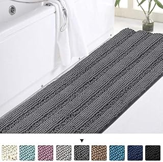 Turquoize Bath Rug Runner Long Bathroom Rug Large Size Plush Shaggy Chenille Bathroom