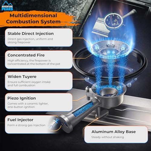 Portable Adventure Peaks Camping Gas Cooker - Single Burner with Automatic Ignition, Enamel Pan Holder & Carry Bag for Outdoor Activities - Image 5