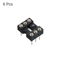 Vista 3 de MECCANIXITY DIP IC Chip Adaptador de zócalo de Pin Redondo 6P 0.100 in Pitch IC Socket para PCB Board Chip, paquete de 6