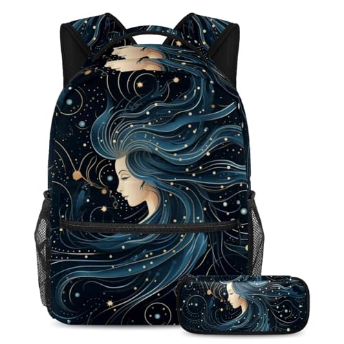 Cartable Vivian Virgo Constellation ensemble sac à dos grand volume avec trousse