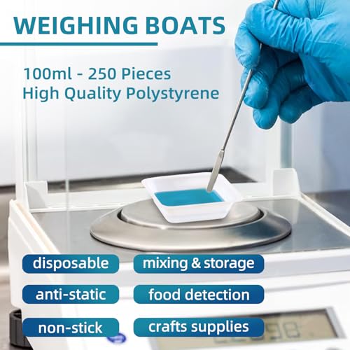 lab weigh boats medium 125pack 100ml square plastic weighing boat for scale anti-static weigh dishes for mixing powder measuring liquid epoxy sample