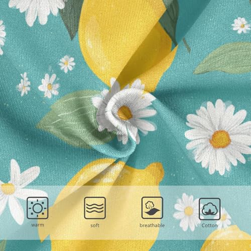 Wusikd Cute Lemons Girls' Underwear Cotton Daisies Turquoise Girls Briefs Soft Toddler Underwear 2T3