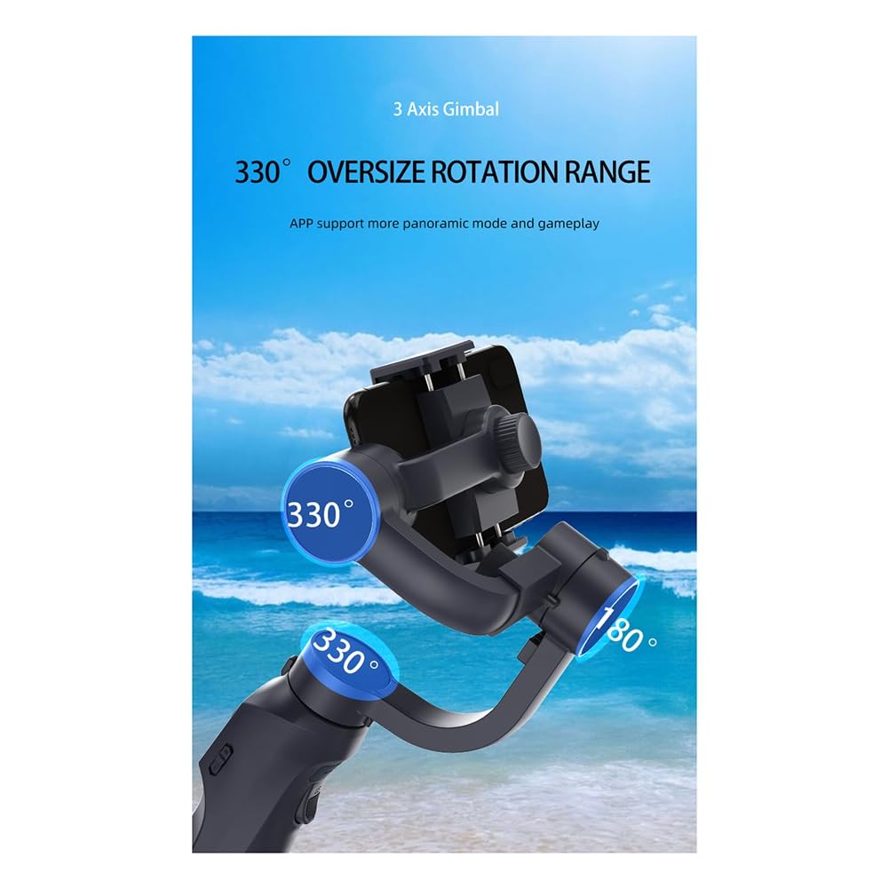 Estabilizador de Cardán de 3 Ejes para Teléfonos Inteligentes, Seguimiento Compatible con Aplicaciones, Zoom con Rueda, Automática de Fotografías Panorámicas