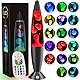 Soarling 13.5 Lavalampe, Art Deco Retro Lampe mit 17 RGB Farben & Fernbedienung, Große Deko-Lampe für Erwachsene & Kinder, Partybeleuchtung mit Flüssigkeitseffekt(Schwarz)