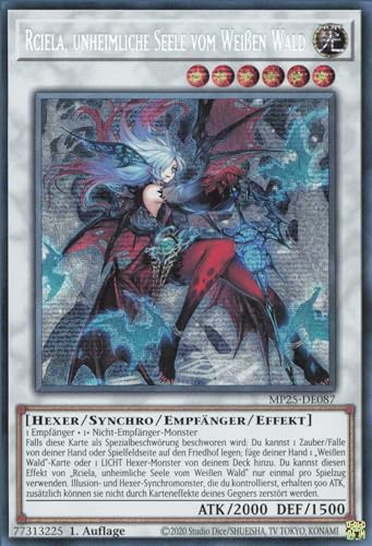 Rciela, unheimliche Seele vom Weißen Wald MP25-DE087 Secret Rare Deutsch Boosterfrisch 1. Auflage - 2025 Mega-Pack Tin - mit ReCollectibles-Versandschutz - für Yu-Gi-Oh!