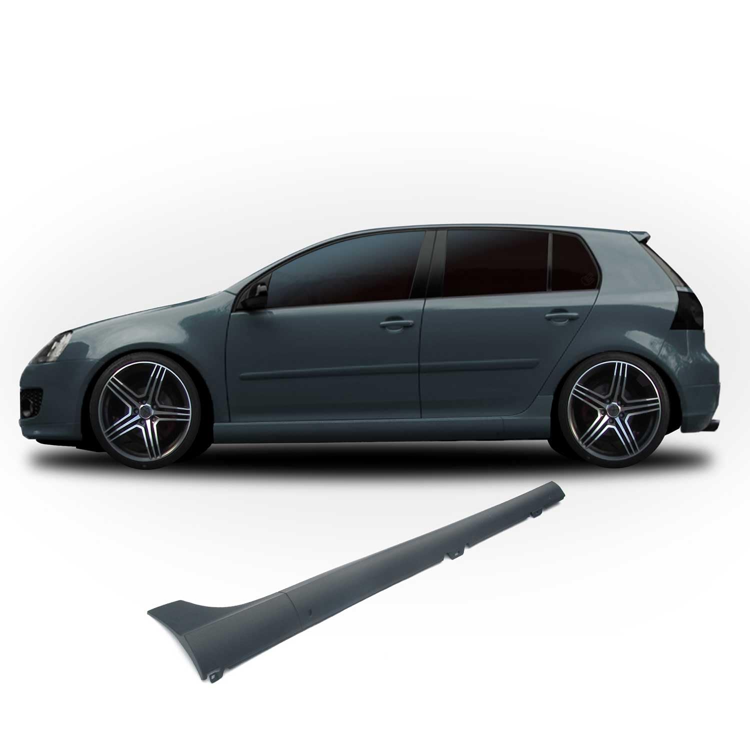 JOM Faldones Laterales Schweller Compatible con VW Golf MK5 4Türer Negro 2tlg
